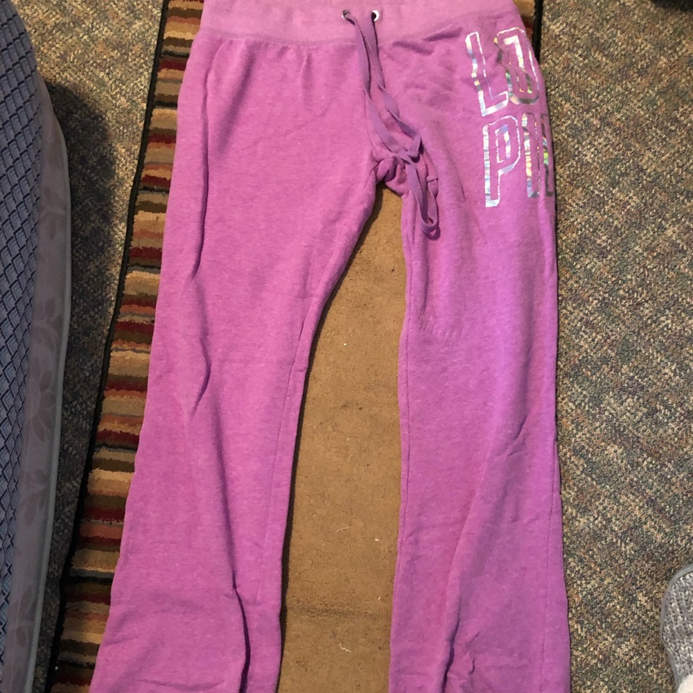 Purple wide bottom sweats from vs